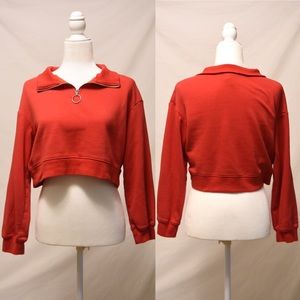 DIVIDED H&H Red Crop Top Sweatshirt Size XS